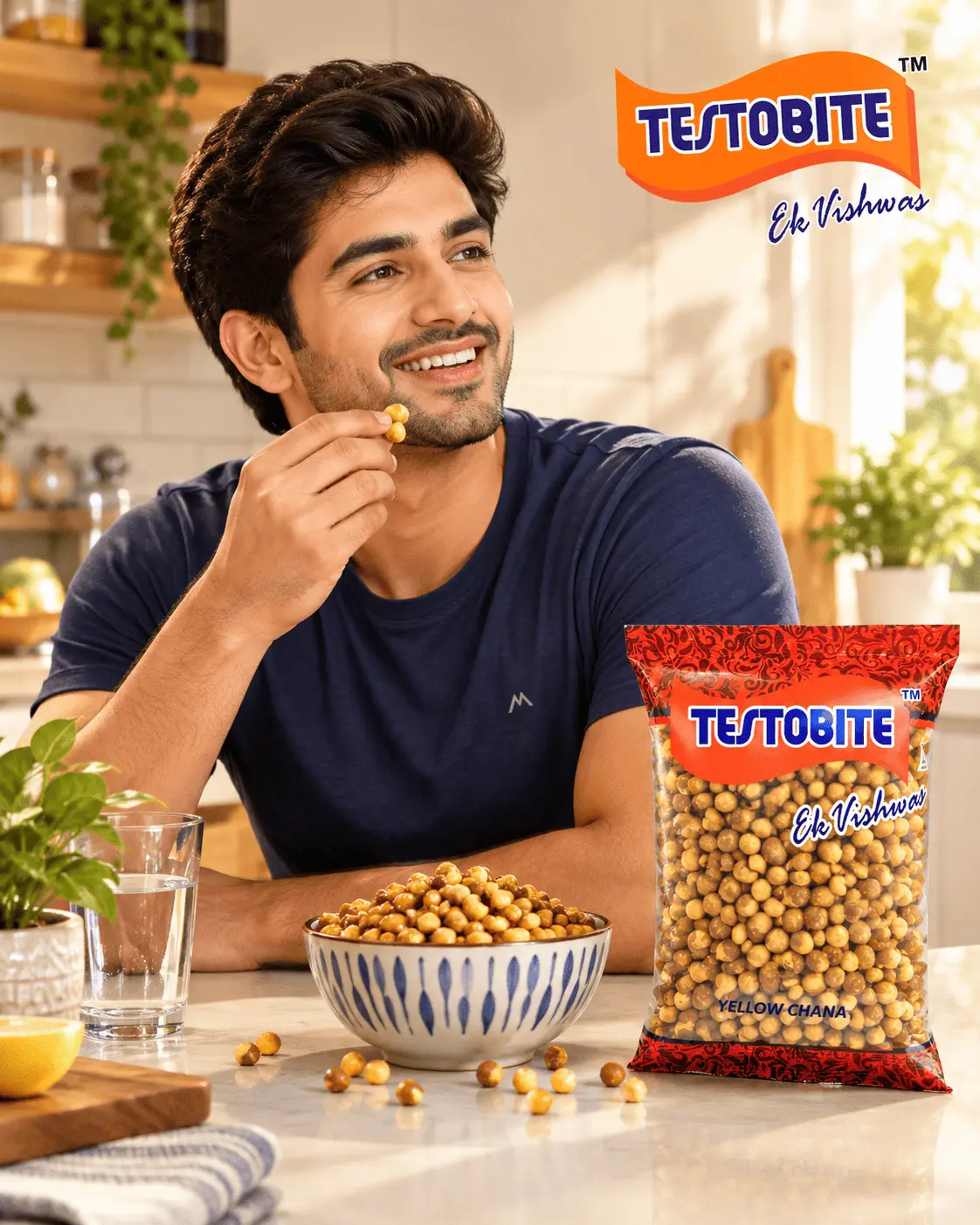 Testobite Yellow Chana 200g 3 Eat Roasted Chana at Night for Weight Loss