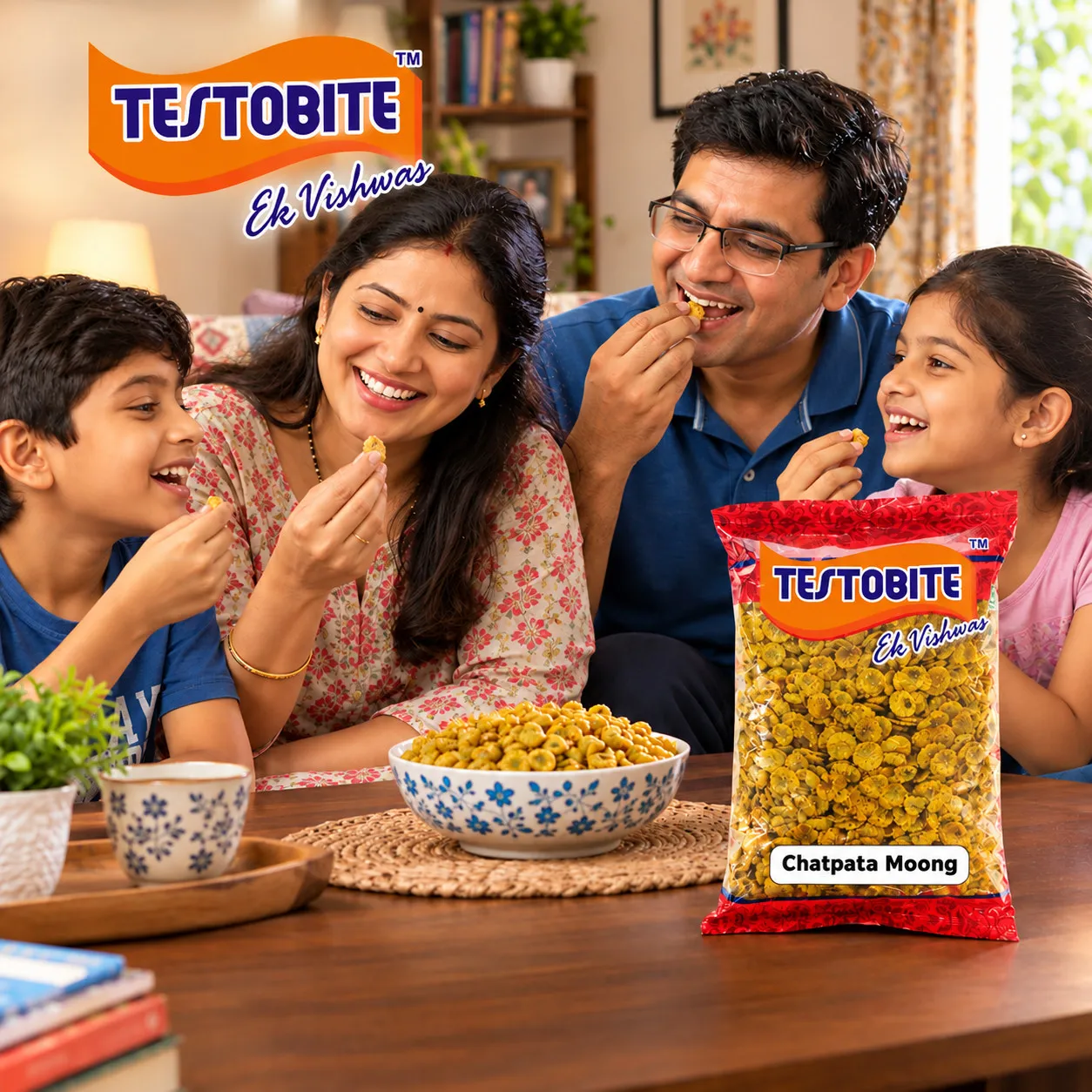 Testobite Moong Chatpata 200g 4 Joyful Family Chatpata Moong Snack Moment