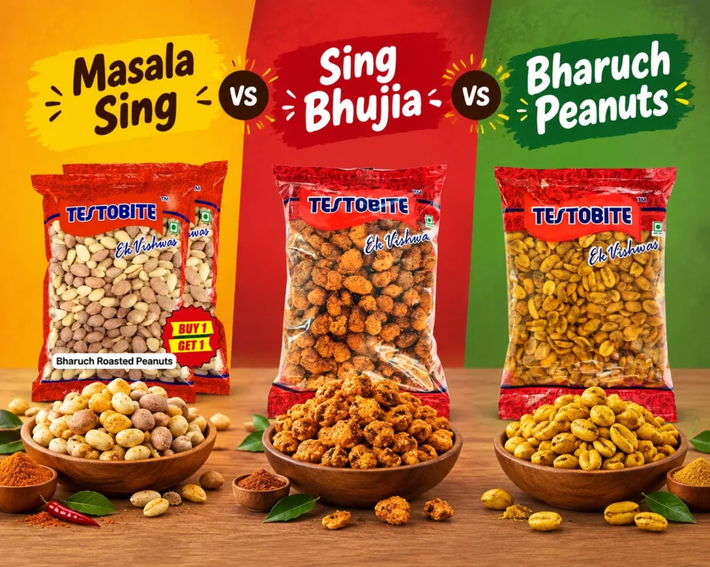 Masala Sing vs Sing Bhujia vs Bharuch Peanuts