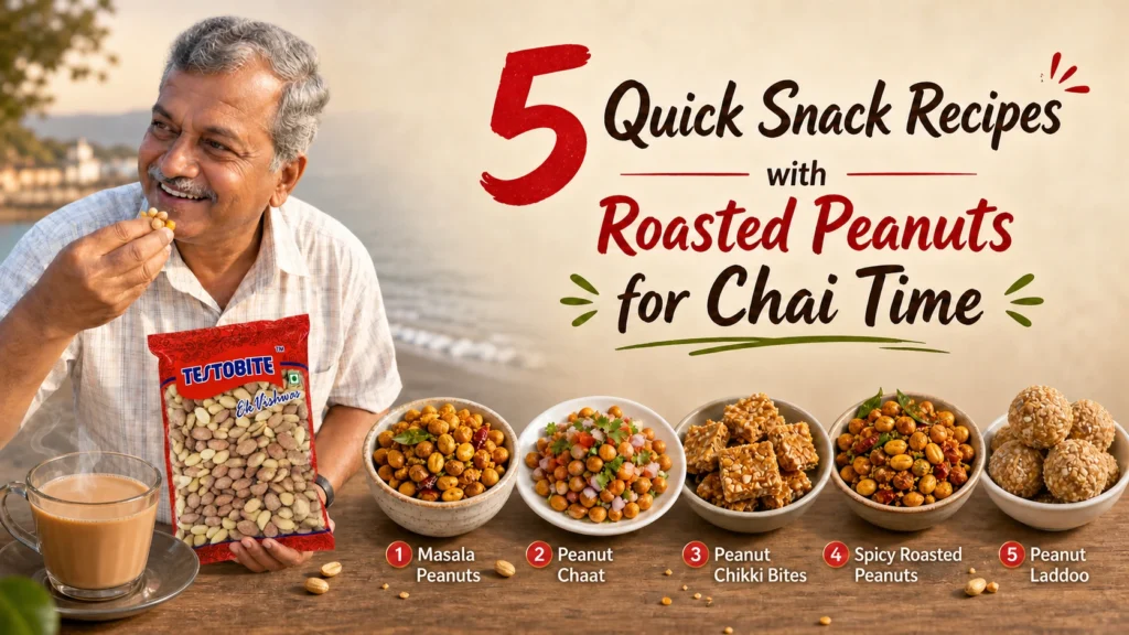 Roasted Peanuts, Chai Time, Quick Snack Recipes, Peanut, Chai Time Snack